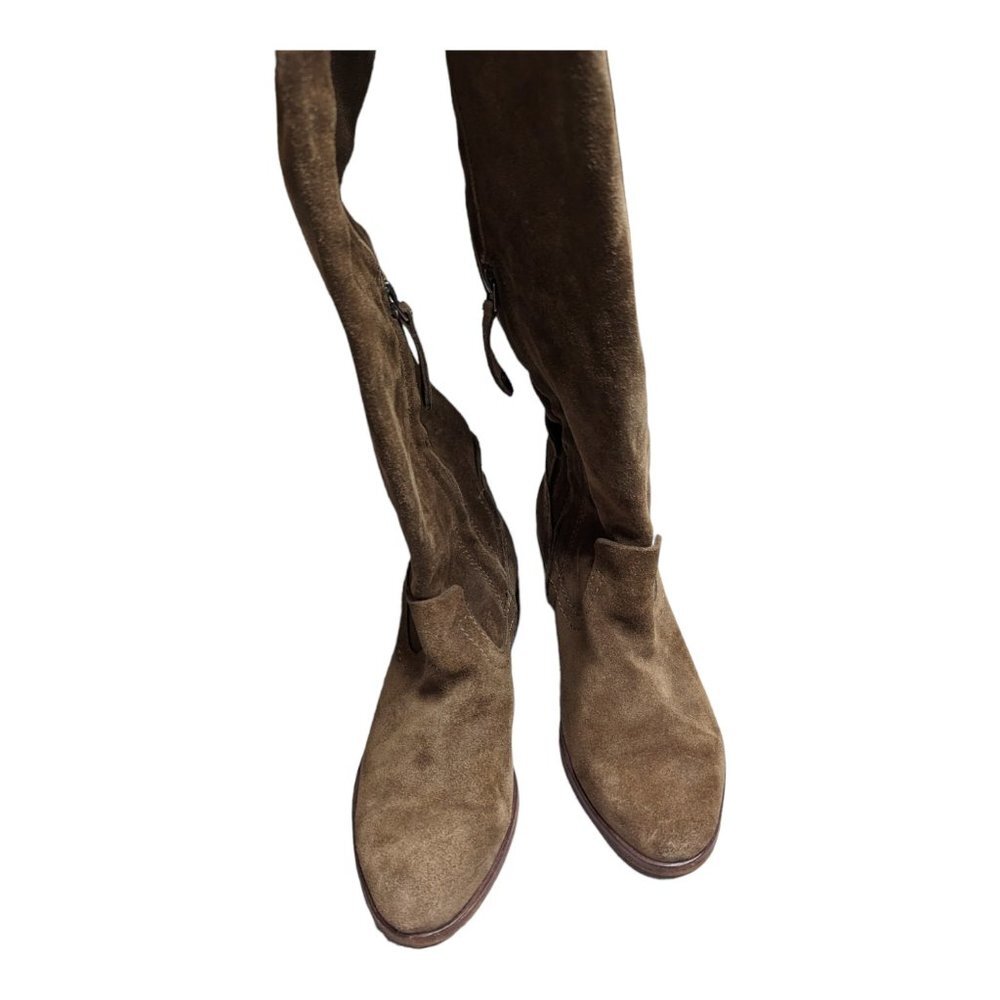 Dolce Vita Kitt Camel Tan Suede Almond Toe Over the Knee Block Heel Boho Boots 6 - Picture 2 of 6